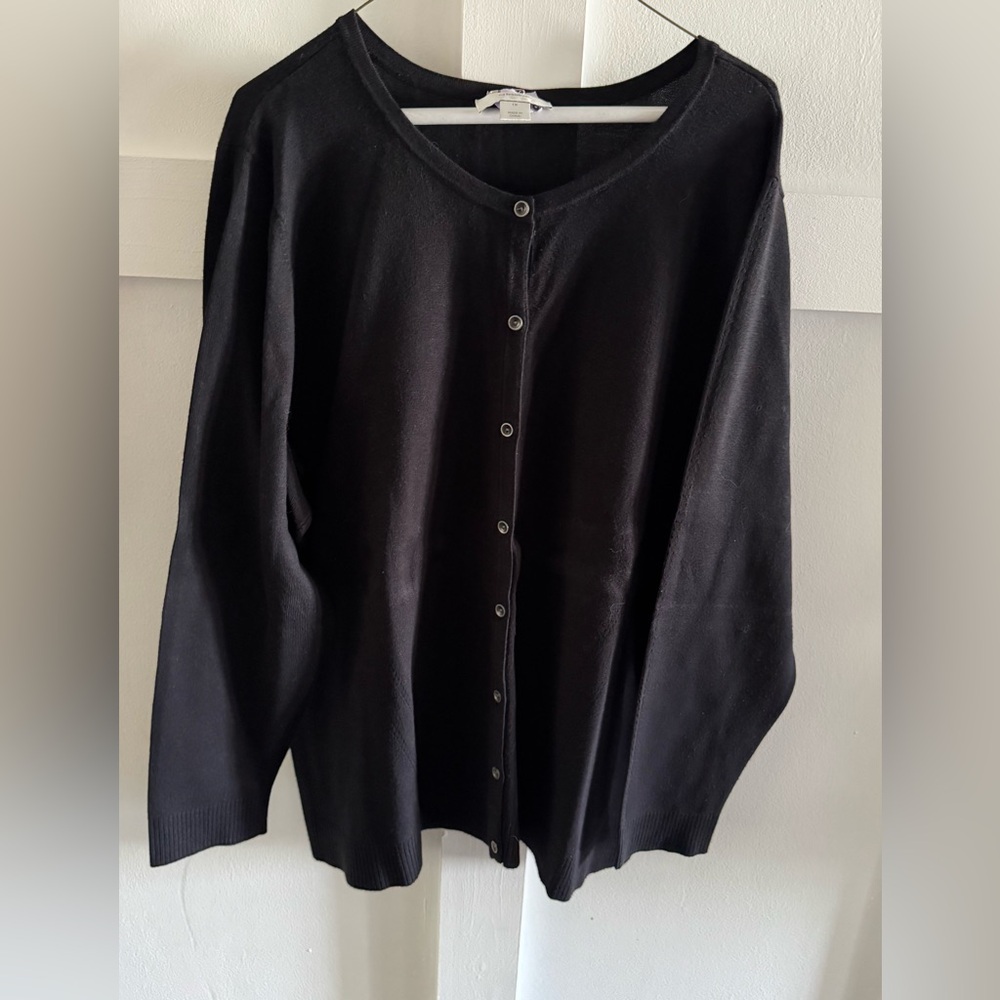 CJ Banks Classic Black Cardigan - Dry Cleaned